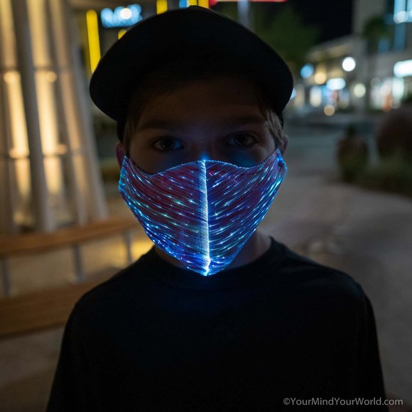 Other - KIDS LED Rave Mask 7 Color Light up Face Mask Luminous Mask for Face Mask（Black）